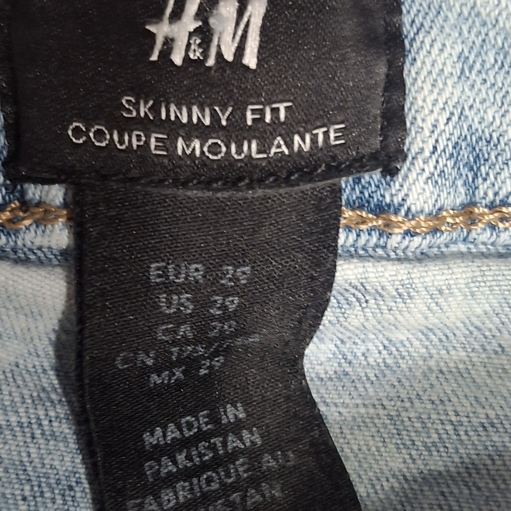H&M Men's Light Blue Skinny Jeans- Mens Sz 29 - Picture 5 of 8